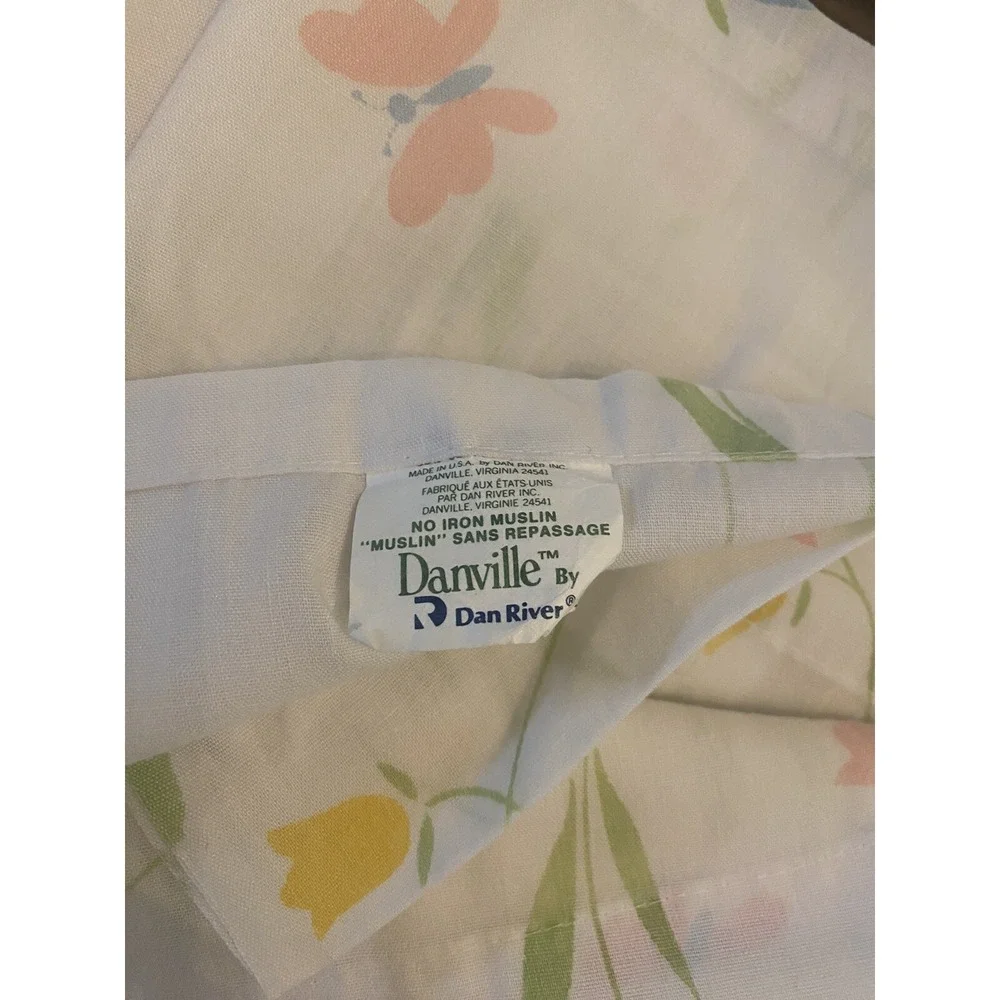Vintage Floral Full Size Flat Sheet & 2 pillow cases-Dan River